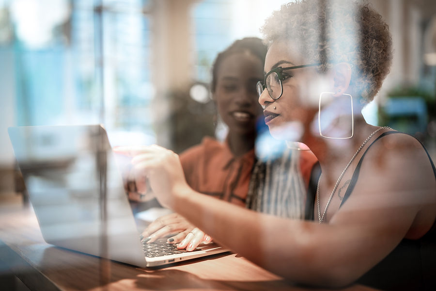 Professionals collaborating in a bright office